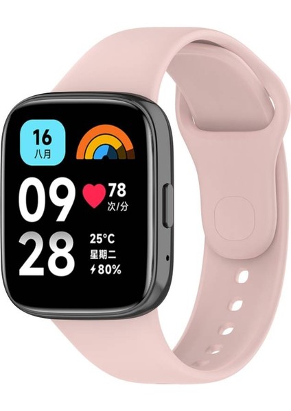 Xiaomi Redmi Watch 3 Active Uyumlu Kordon Ayarlanabilir Soft Yüzey Yumuşak Silikon Kayış Pembe