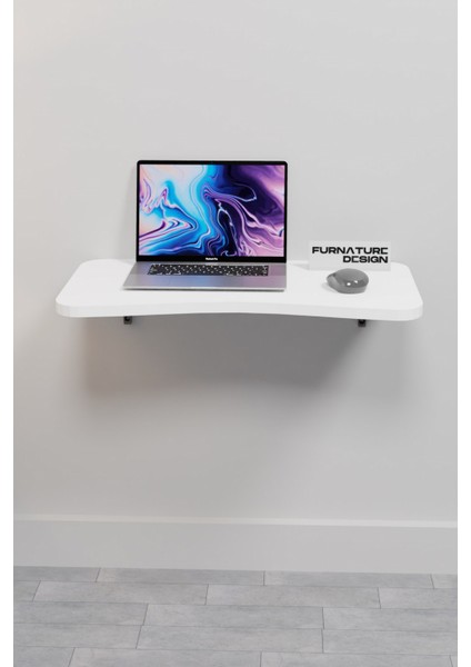 Katlanabilir Duvar Masa 60X35 cm Duvara Monte Beyaz Renk Kırma Bilgisayar Mutfak Masası