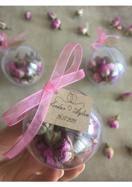 Gül Tomurcuğu Mika Küre Şeklinde 25 Adet Söz, Nişan, Nikah, Kına, Düğün Hatırası fiyatları