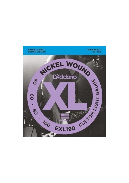 EXL190 Bas Tel Set Nickel Wound (040.060.080.100)