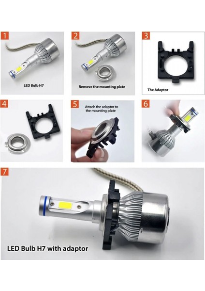 H7 Ford Focus Low Beam LED Far Montaj Adaptörü