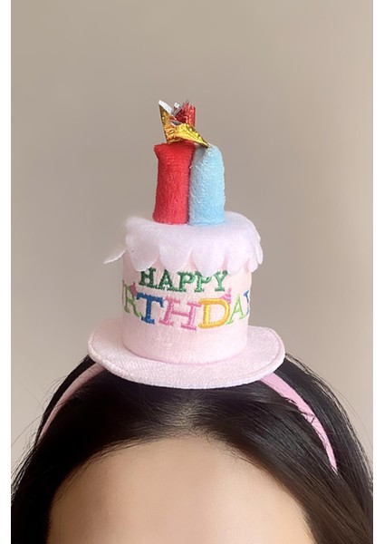 Happy Birthday Pasta Figürlü Doğum Günü Tacı Peluş Parti Taç fırsatları