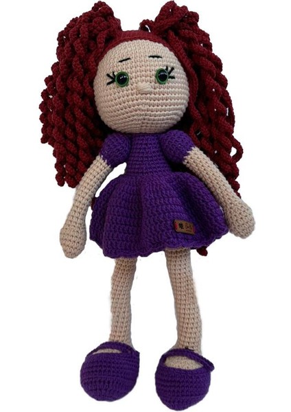 Amigurumi Organik Oyuncak-Uyku Arkadaşı -Örme Mor Bebek