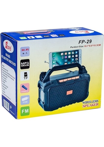 Magıcvoıce Fp-29 Usb/sd/fm/bluetooth Destekli Taşınabilir Hoparlör Siyah
