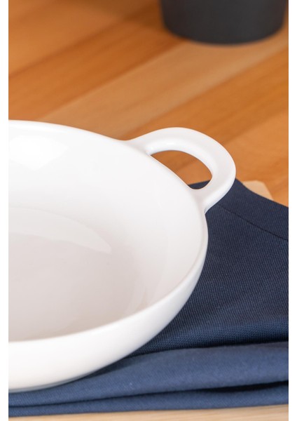 Bianco Perla Yuvarlak Kulplu Sunum Tabak - 25 cm fiyatları