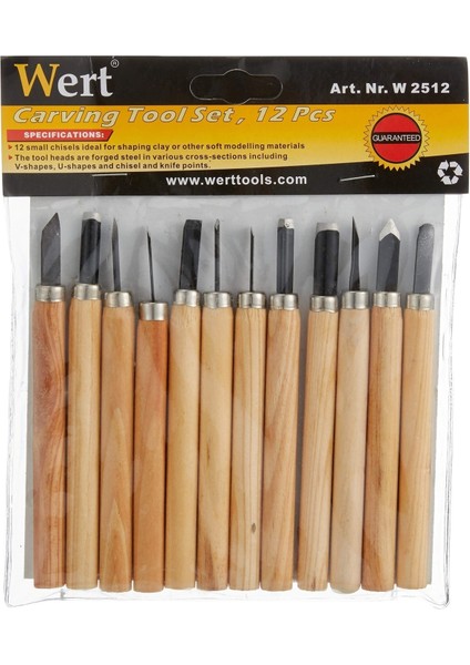 2512 Ahşap Oyma Bıçak Seti (12 Parça)