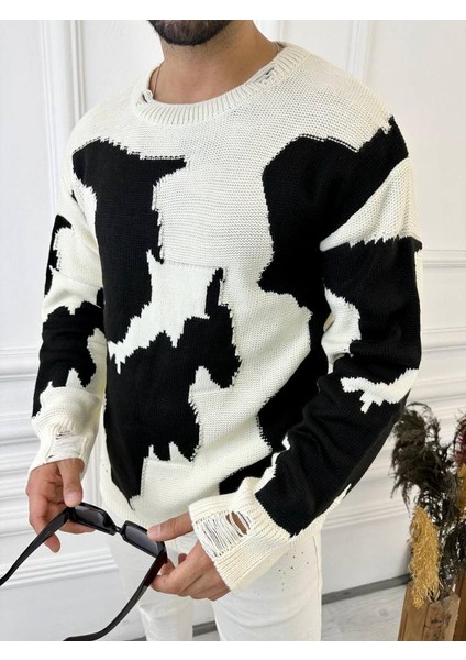 Kazak Çift Kat Örme Pamuk Kazak Detaylı Lazer Kesim Salaş Triko Kazak indirimleri