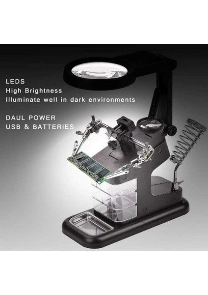 TE-803 Masa Üstü Ledli Büyüteç Çok Amaçlı Tutacak indirimleri