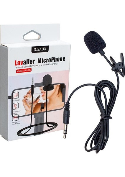 HL-5344 Kablolu Yaka Mikrofonu Youtuber Mikrofonu Siyah