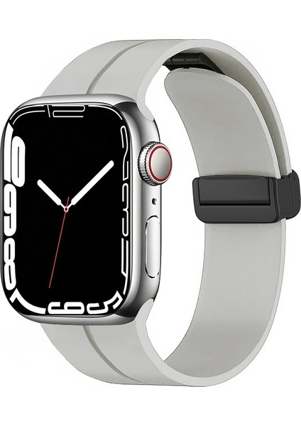 Good Case Apple Watch 3 4 5 6 7 8 9 Se Uyumlu 38-40-41MM Metal Tokalı Silikon Kordon-84 Starlight