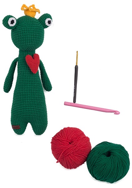 Amigurumi Organik Oyuncak-Uyku Arkadaşı Kurbağ-Örme Kurbağ-Örme Bebek