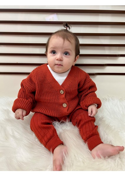 Selanik Örgüsü Triko Ahşap Düğmeli Oversize Basic Unisex Model Hırka