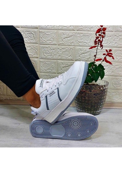 Enner Pu Beyaz Comfort Fuspetli Atom Sneaker Spor Ayakkabı