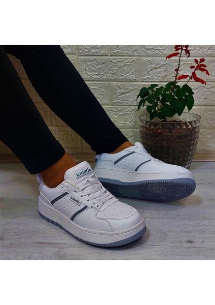 Enner Pu Beyaz Comfort Fuspetli Atom Sneaker Spor Ayakkabı