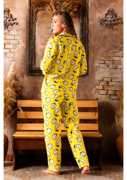 Kadın Kışlık Welsoft Peluş Inci Polar Düğmeli Pijama Takımı 'ipeksi Doku' modelleri