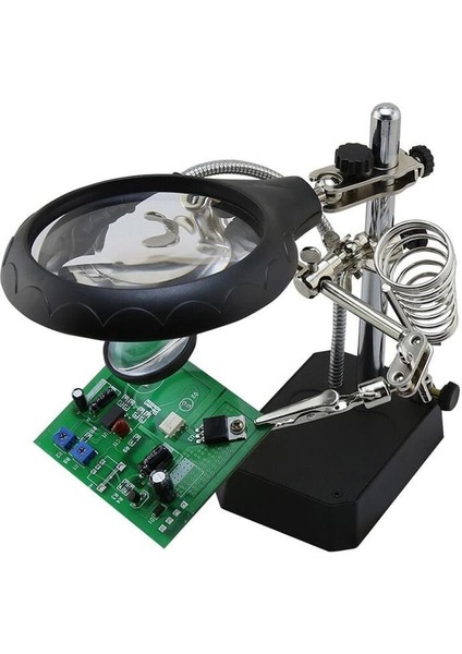 TE-800 Masa Üstü Ledli Büyüteç Çok Fonksiyonlu Tutacak