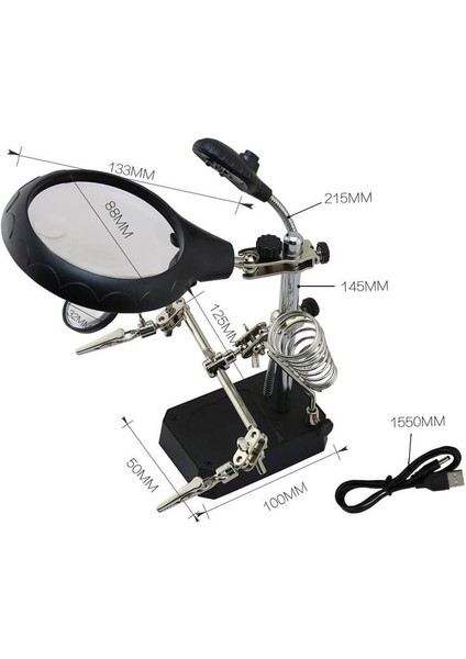 TE-800 Masa Üstü Ledli Büyüteç Çok Fonksiyonlu Tutacak modelleri