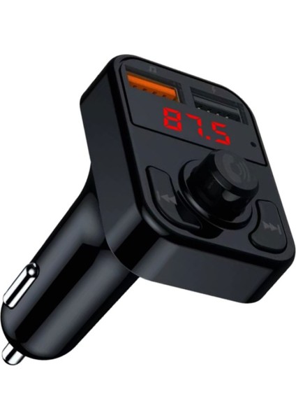 C-614 Bluetooth Görüşme ve Müzik Dinleme Ekranlı Fm Transmitter Çift USB Şarj Usb/tf