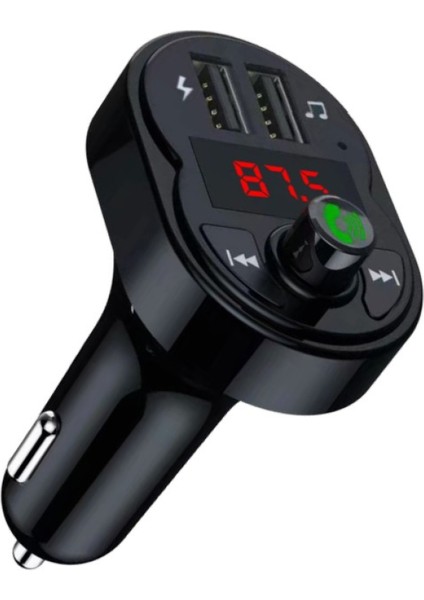 C-615 Bluetooth Görüşme ve Müzik Dinleme Ekranlı Fm Transmitter Çift USB Şarj Usb/tf