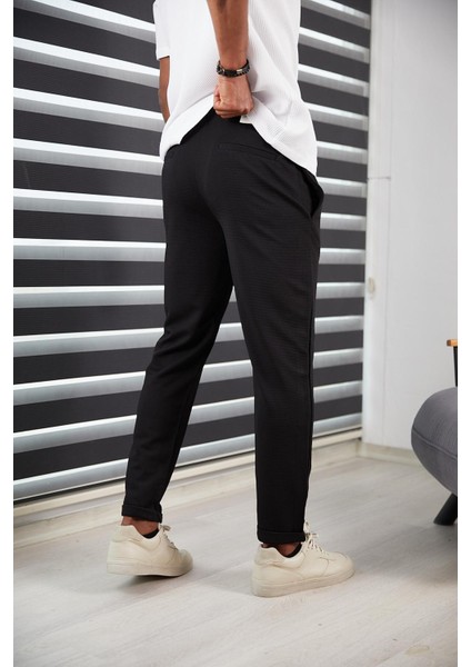 Erkek Slım Fıt Jogger Pantolon Double Paça Yüksek Kalite Desenli Kumaş Likralı fiyatları