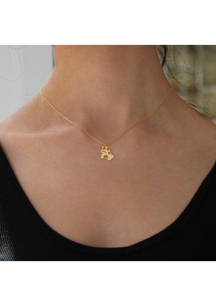 925 Ayar Gümüş Kurbağa Kolye