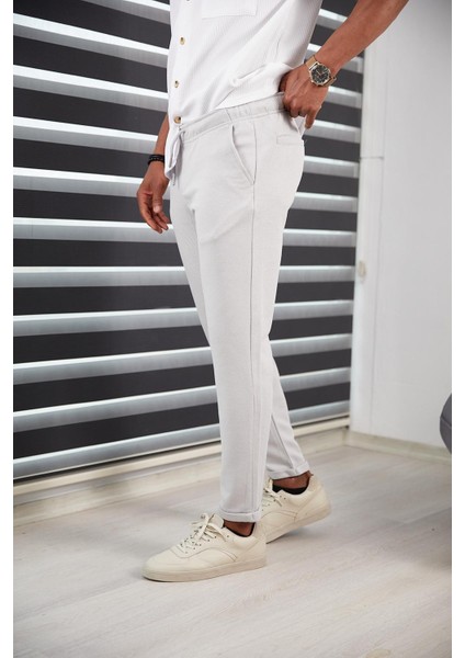 Erkek Slım Fıt Jogger Pantolon Double Paça Yüksek Kalite Desenli Kumaş Likralı modelleri