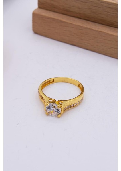 22 Ayar Altın Yüzük Tek Taşlı Kadın Yüzük