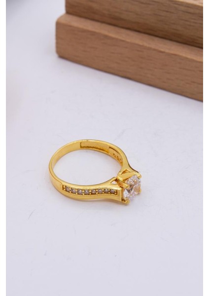 22 Ayar Altın Yüzük Tek Taşlı Kadın Yüzük modelleri