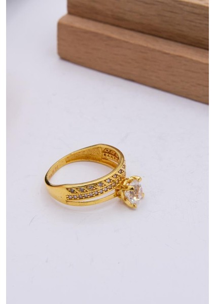 22 Ayar Altın Yüzük Tek Taşlı Alyans Kadın Yüzük modelleri