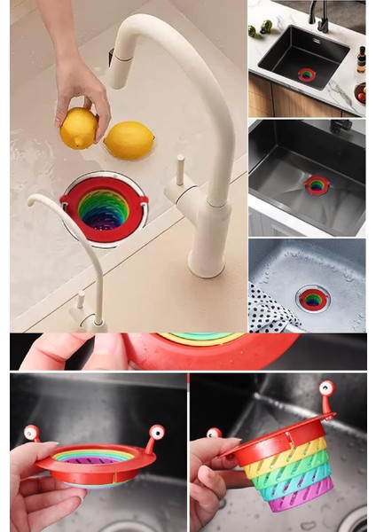 Katlanır Canavar Tasarımlı Evye ve Lavabo Süzgeci Plastik 1 Adet