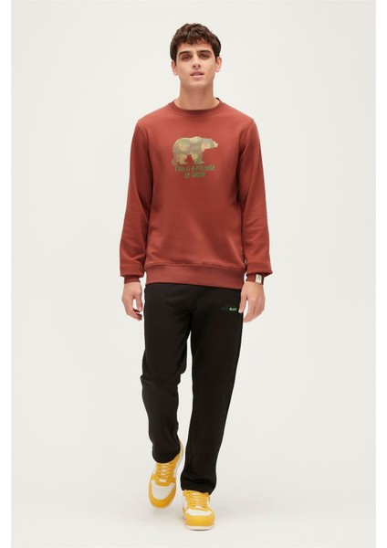 Bad Bear Re-Fınger Crewneck Turuncu Erkek Sweatshirt