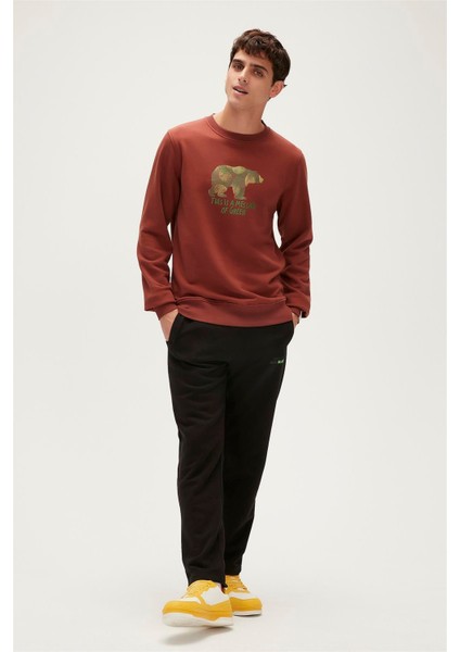 Bad Bear Re-Fınger Crewneck Turuncu Erkek Sweatshirt