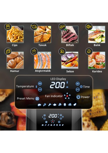Xl 5.5 Lt Yağsız Fritöz/airfryer 1700 Watt