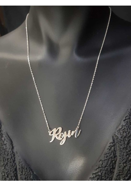 Kişiye Özel Tasarım Rojin (1) Yazılı Isim Kolye 925 Ayar Gümüş Kolye