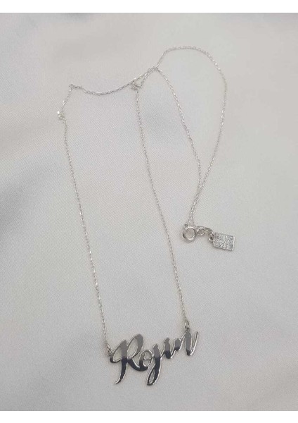 Kişiye Özel Tasarım Rojin (1) Yazılı Isim Kolye 925 Ayar Gümüş Kolye fırsatları