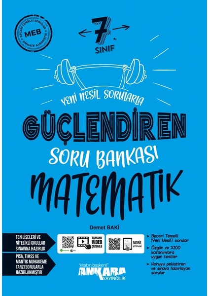 Ankara Yayıncılık 7.Sınıf  Matematik Güçlendiren Soru Bankası 2025 BASIM