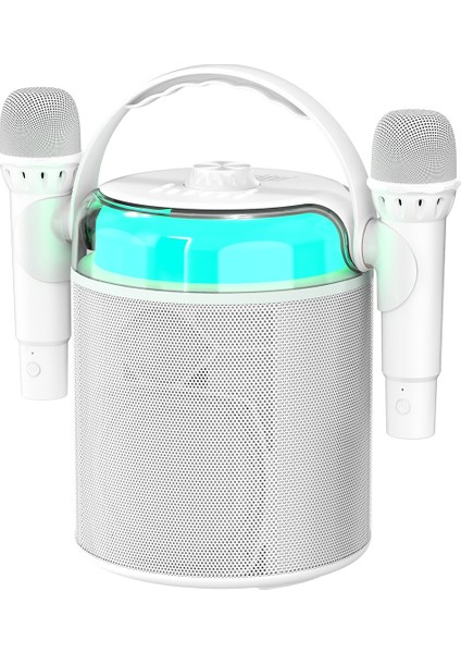 Taşınabilir Rgb Işıklı Karaoke Sistemi Ev Karaoke Mikrofonlu Hoparlör Bluetooth Kablosuz