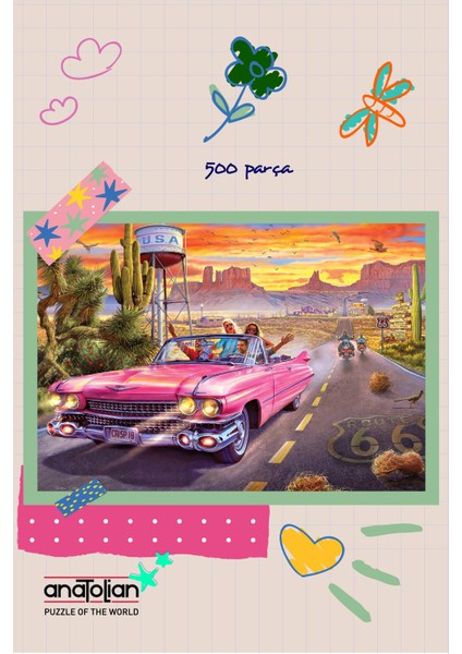 500 Parçalık Puzzle / Route 66 - Kod 3634