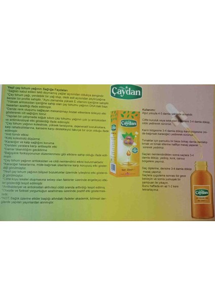 Çaydan Çay Tohumu Yağı 20 ml fiyatları