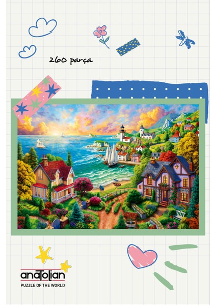 260 Parçalık Puzzle / Sahildeki Köy - Kod 3343