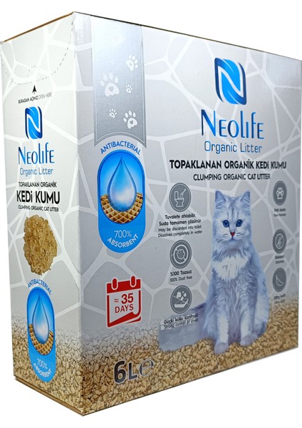 Organic Litter 6 Lt Süper Topaklanan Organik Kedi Kumu