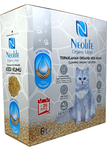 Organic Litter 6 Lt  Süper Topaklanan Organik Kedi Kumu