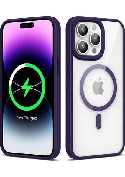 Apple iPhone 14 Pro Max Kılıf Zore Magsafe Wireless Şarj Özellikli Silikon Ege Kapak