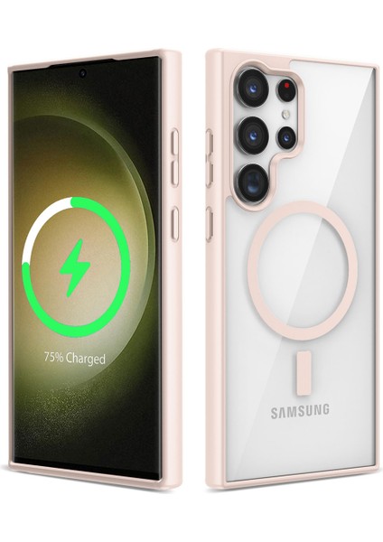 Samsung Galaxy S22 Ultra Kılıf Zore Magsafe Wireless Şarj Özellikli Silikon Ege Kapak