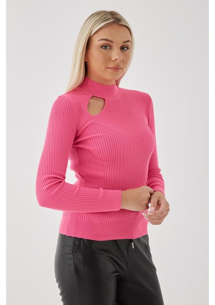 23K0167K1 Kadın Kazak Fuşya