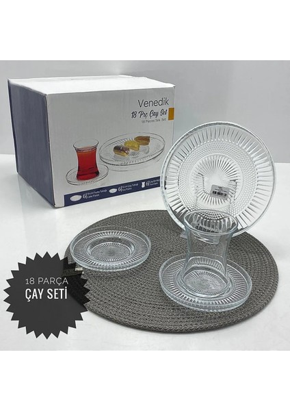 6 Kişilik Sigma Cam Çay Seti, Kahvaltı Takımı, Pasta Seti - Servis Seti, Sunum Tabağı fiyatları