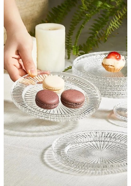 6 Kişilik Sigma Cam Çay Seti, Kahvaltı Takımı, Pasta Seti - Servis Seti, Sunum Tabağı fırsatları