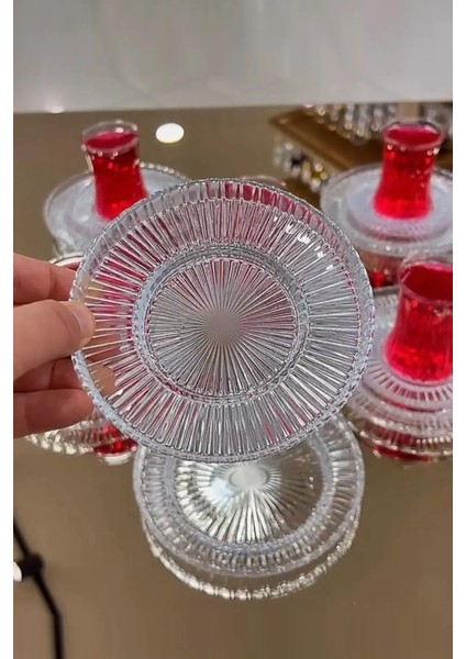 6 Kişilik Sigma Cam Çay Seti, Kahvaltı Takımı, Pasta Seti - Servis Seti, Sunum Tabağı indirimleri