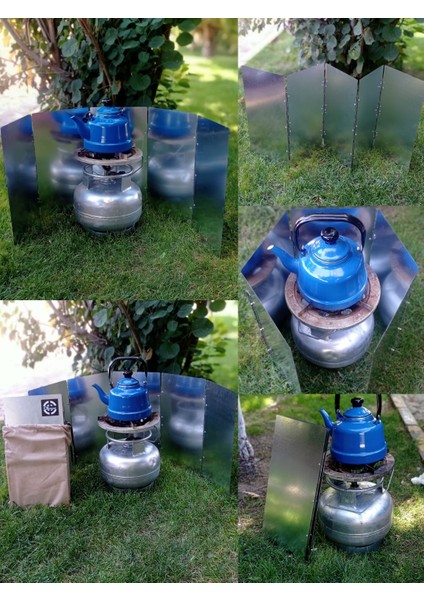 Kamp Ateşi Rüzgar Engelleyici Panel Rüzgarlık 5'li Plaka