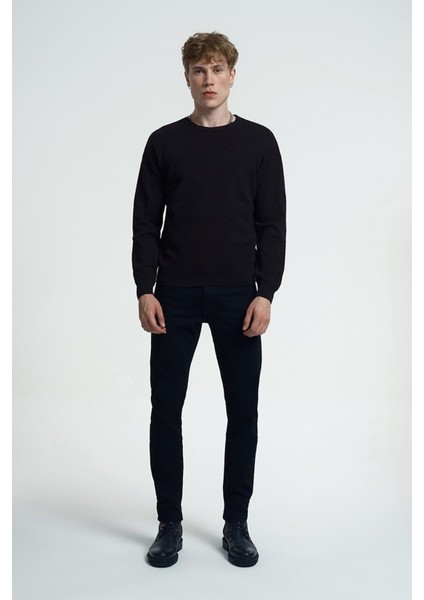 Erkek Siyah Oversize Fit Erkek Kazak LF2033897 modelleri
